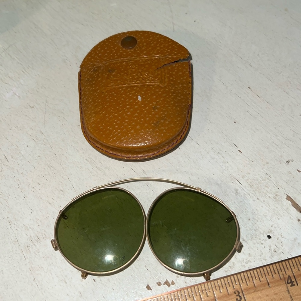 Vintage Cool Ray clip on sunglasses and case